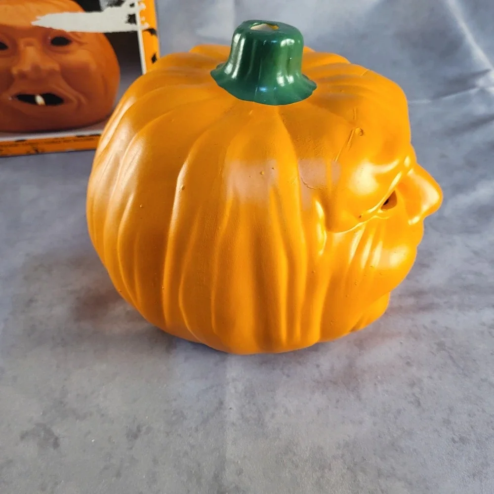 Vintage Jack o Lantern Pumpkin Earthware Halloween Candle Holder Ceramic 6